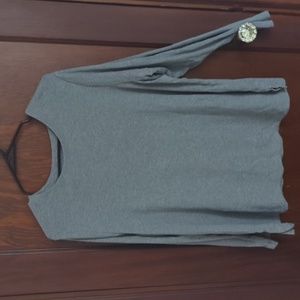 J.Jill Pima Crew Neck Long Sleeve Tee Light Gray Shirt Size 2X